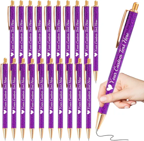Vista 66 de Bolígrafos personalizados con purpurina con nombre a granel, 10 unidades, bolígrafos personalizados con punta de lápiz digital para mujeres y niñas
