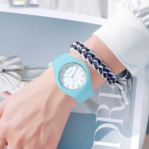 Vista 3 de Fashion Jelly Series - Reloj deportivo de cuarzo electrónico con correa de silicona para mujer
