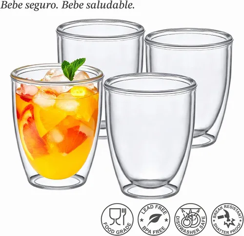 Vista 5 de Amazing Abby - Andes - Vasos de plástico aislados de 14 onzas (juego de 4), vasos de plástico de doble pared, vasos de plástico reutilizables