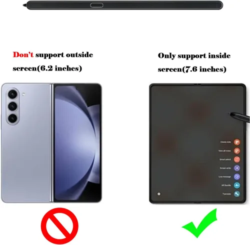 Vista 3 de Galaxy Z Fold 5 Stylus Pen Fold Edition para Samsung Galaxy Z Fold5 5G Slim S Pen Galaxy S Pen 5 Fold Edition Stylus EJ-PF946BBEGWW, con puntas