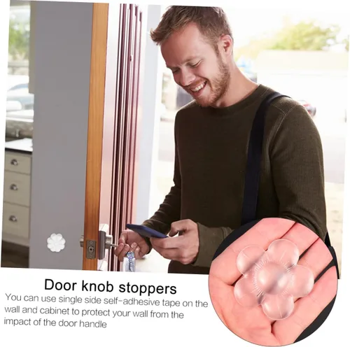 Vista 3 de 10 piezas de amortiguadores de puerta, protector decorativo para puerta, tope de puerta, tope de gabinete, tope de pared, parachoques de pared