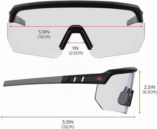 Vista 7 de Ergodyne Gafas de Seguridad Skullerz Aegir Unisex para Adultos Antiarañazos y Antivaho Mejorado, Lentes de Sol Lente Transparente