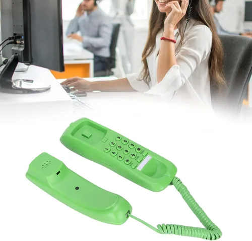 Vista 9 de PUSOKEI Teléfono con cable, teléfonos para personas mayores, teléfono de pared de hotel, teléfono de escritorio con cable con función