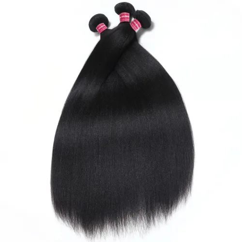 Vista 7 de Beauty Forever Yaki - Extensiones de cabello humano virgen mongol sin procesar, grado 12A, 3 paquetes de cabello humano virgen mongol sin procesar