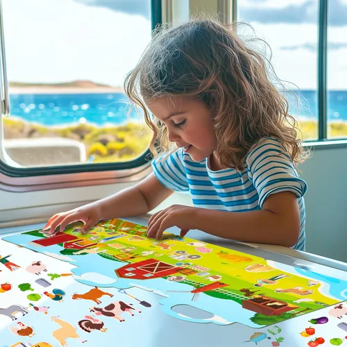 Vista 7 de JOYIN Libro de calcomanías reutilizable de animales de granja para niños pequeños, libro de calcomanías 3D para niños de 3, 4, 5 años, elementos