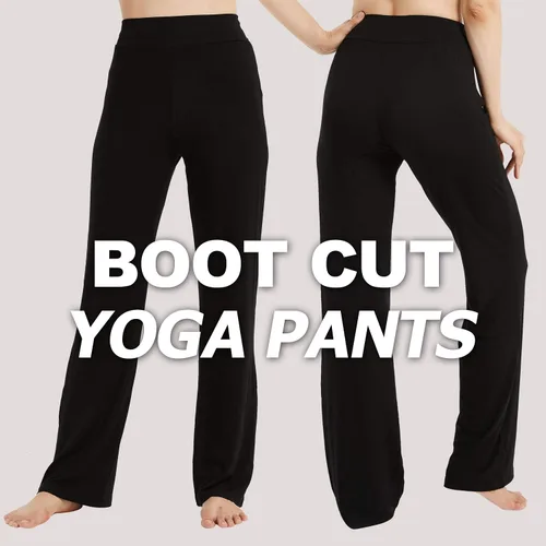 Vista 7 de FELEMO Pantalones de yoga con corte de bota para mujer, cintura alta, control de abdomen, pantalones deportivos holgados, M-3XL