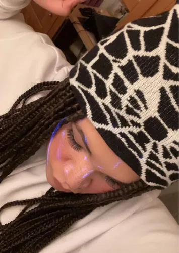 Vista 8 de PUCAPOCO Gorros de araña Y2k para mujeres y hombres, gorro tejido de telaraña
