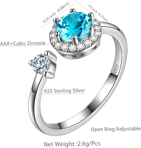 Vista 6 de Aurora Tears 925 Sterling Silver 12 Birthstones NecklaceEarringRingBracelet Women Birthstone Pendant Crystal Fashion Birthday Jewelry Christmas Gift