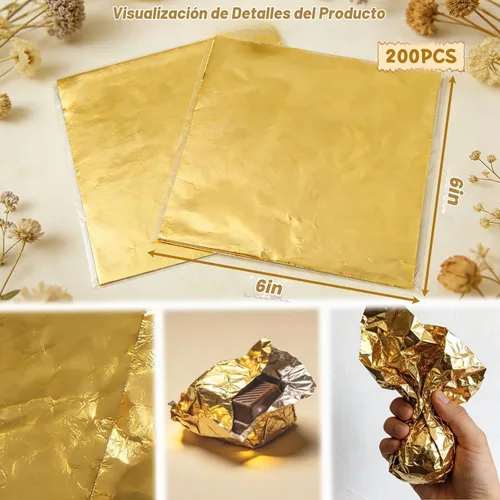 Vista 2 de Wowagoga 200 unidades de papel de aluminio para dulces, papel de aluminio