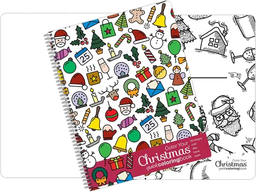Vista 2 de Libro para colorear de Navidad para adultos (encuadernado lateralmente)