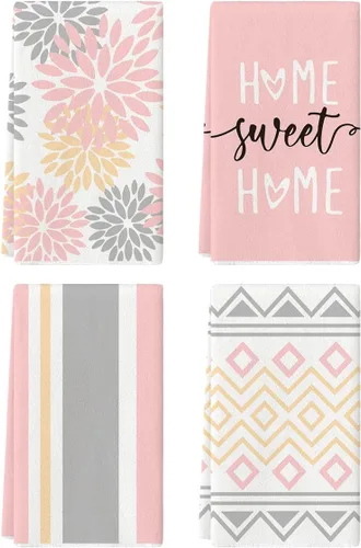 Vista 13 de Artoid Mode Toallas de Cocina Rayas Negras Home Sweet Home Boho Halloween Toallas de Platos, 18x26 Pulgadas Toallas de Mano de Decoración