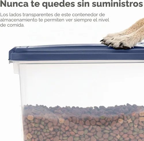 Vista 8 de Contenedores de alimentos IRIS para mascotas con tapas herméticas, Azul