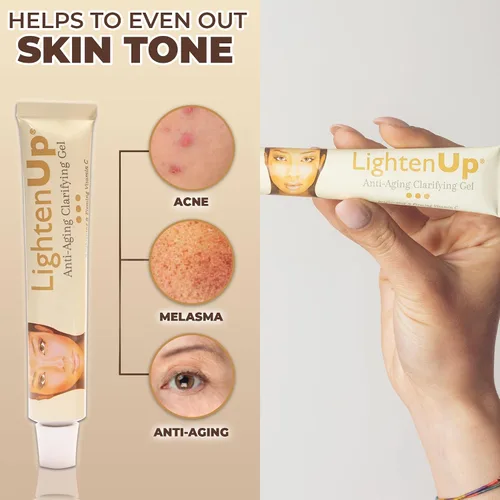 Vista 3 de Lighten-Up - Gel iluminador antienvejecimiento para la piel, 1 onza líquida, crema antienvejecimiento, con alfa arbutina, aceite de argán, vitamina C