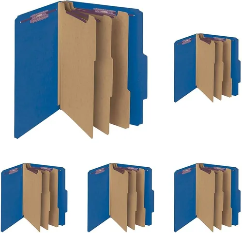 Vista 16 de Smead - Carpeta de archivo para clasificación, de cartón prensado, con sujetadores SafeSHIELD, 3 divisiones, expansores de 7.6 cm, tamaño carta, Azul