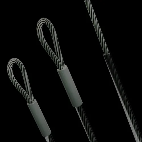 Vista 2 de Royal Shade Kits de accesorios de cables de alambre de 48 pies (12 pies x 4) para toldo rectangular / cuadrado – Metal de acero inoxidable