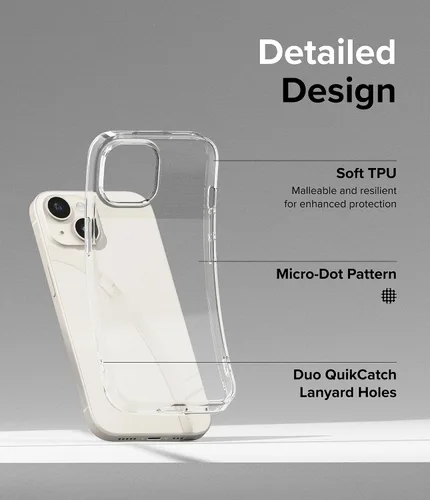 Vista 4 de Ringke Air - Funda compatible con iPhone 15 Plus, delgada, flexible, ligera, delgada, para mujeres y hombres, transparente
