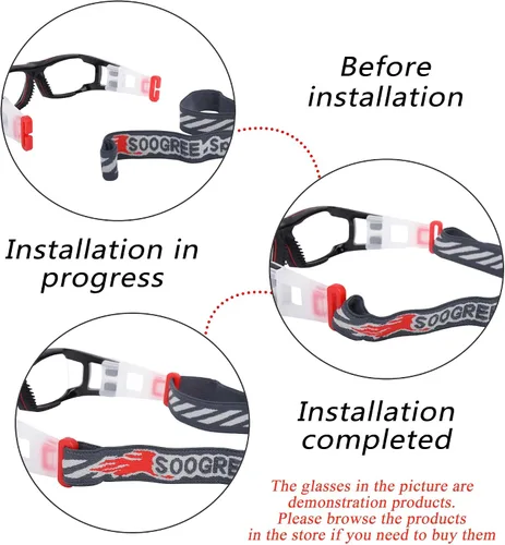 Vista 5 de Gafas deportivas con diadema para baloncesto, fútbol, banda protectora para gafas (paquete de 2)