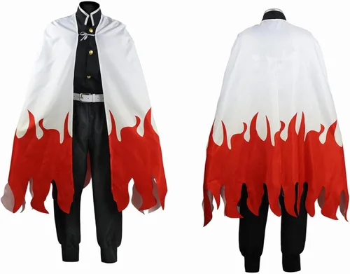 Vista 2 de oMancham Tanjiro Nezuko Zenitsu Giyuu Shinobu - Disfraz de cosplay de anime y kimono, disfraz de Halloween para niños y adultos