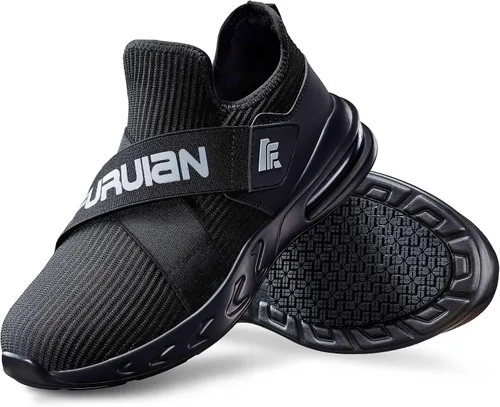 Vista 2 de Furuian Zapatos antideslizantes para hombre, para servicio de alimentos, sin cordones, para cocina, restaurante, zapatos de chef antideslizantes