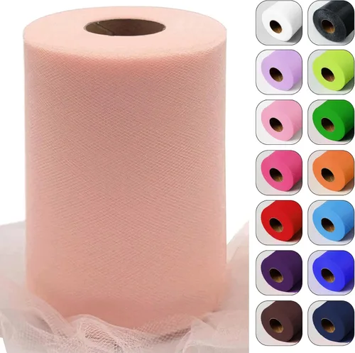 Vista 31 de Rollos de tela de tul verde ácido de 6 pulgadas por 100 yardas (300 pies) Cinta de tul para tutú, falda, envoltorio de regalo, decoración de boda