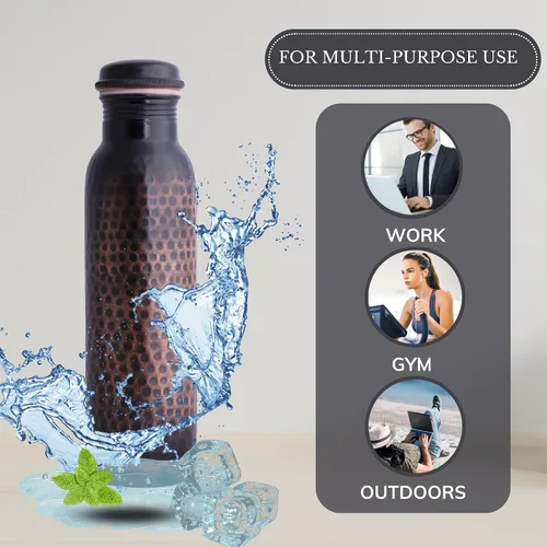 Vista 3 de Staglife Botellas de agua de cobre para agua potable para hombres y mujeres, jarra de agua de cobre puro, dispensador de recipientes de cobre, 33