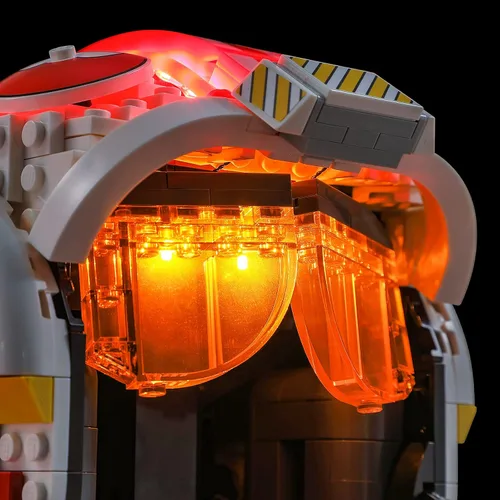 Vista 4 de BRIKSMAX Kit de iluminación LED para casco de Star Wars Luke Skywalker (Red Five), compatible con el modelo de bloques de construcción Lego 75327
