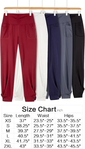 Vista 2 de Blaosn Pantalones deportivos fluidos para mujer con bolsillos, pantalones deportivos de yoga, entrenamiento, leggings casuales para descansar, ropa