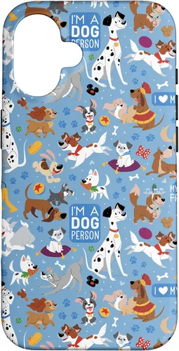 Vista 32 de Disney Funda azul para iPhone 17 con texto en inglés "Dogs I'm a Dogperson