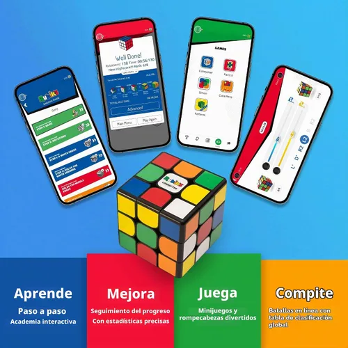 Vista 2 de El Rubik's Connected Original, pasa de principiante a profesional en poco tiempo. Cubo de velocidad inteligente magnético 3x3. Aplicación fácil