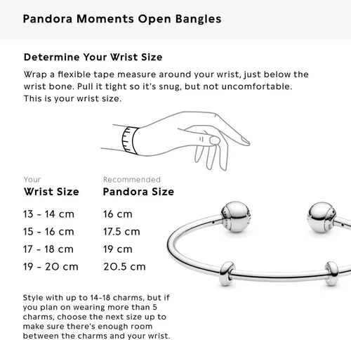 Vista 3 de PANDORA Joyería de plata abierta pulsera de plata de ley Metal Silicona