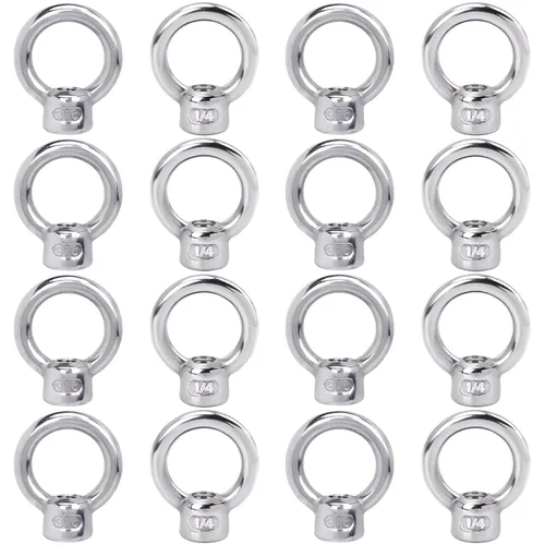 Vista 10 de PAGOW 2 piezas de acero inoxidable 316 tuerca de ojo de elevación, 1/4 "UNC de grado marino resistente, perno de ojo en forma de anillo de hardware