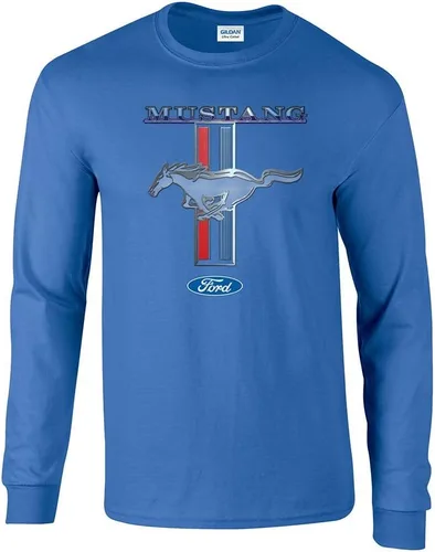Vista 9 de Ford Mustang Pony & Stripes Ford Motors Car Truck Camiseta de manga larga para hombre, rendimiento de carreras, auto clásico muscular