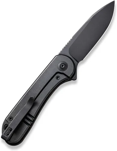 Vista 2 de WeKnife Elementum - Cuchillo plegable de bolsillo de 2.96 pulgadas CPM 20CV, mango de titanio, bloqueo de marco de seguridad, bueno para EDC Negro