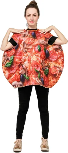 Vista 3 de DSplay Disfraz unisex de pizza para adultos, talla única