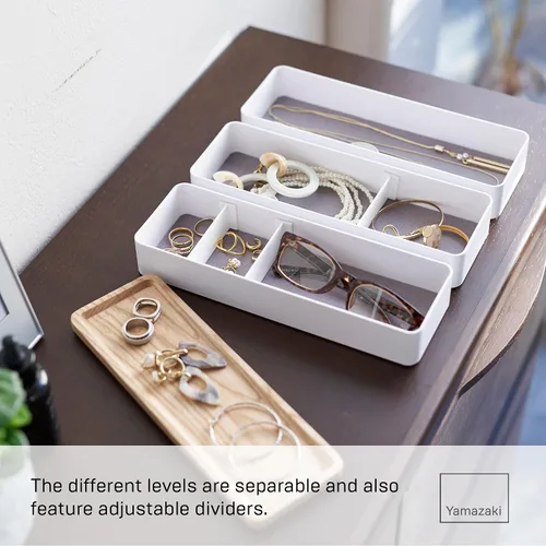Vista 3 de YAMAZAKI Home Rin Reloj Apilable Y Estuche De Accesorios, Joyero Organizador Para Gafas - Plástico + Madera