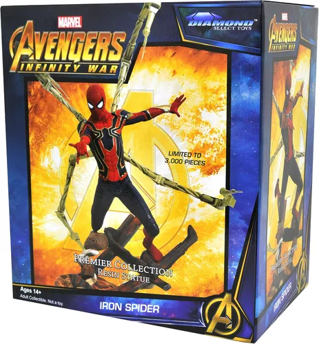 Vista 4 de Diamond Select Toys Colección Marvel Premier: Estatua de resina de Avengers Infinity War Spider-Man