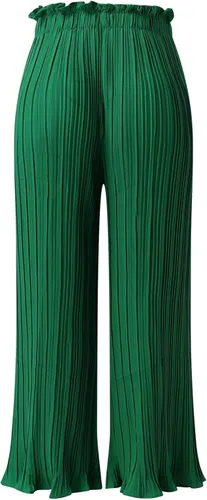Vista 8 de XINSHIDE Pantalones plisados para mujer pantalones palazzo de pierna ancha pantalones largos de verano casuales con cordón y cintura alta