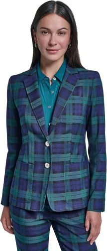Vista 8 de Tommy Hilfiger Chaqueta de negocios para mujer Blazer de un solo botón Negro