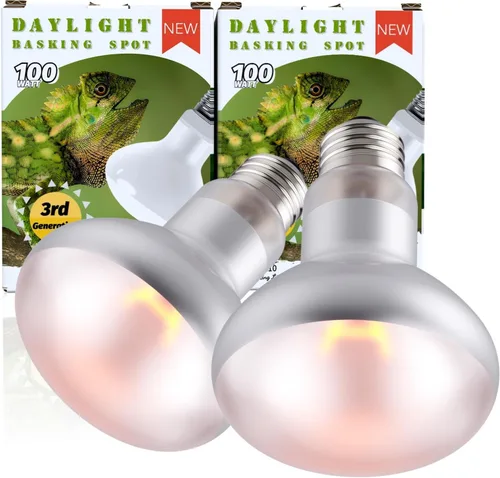 Vista 8 de Paquete de 2 bombillas de calor para reptiles de 75 W, bombillas de calor UVA para dragones barbudos, tortugas, serpientes, lagartos y anfibios