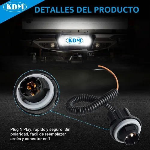 Vista 3 de KDM - Arnés de luz LED para placa de matrícula para Chevy Silverado GMC Sierra