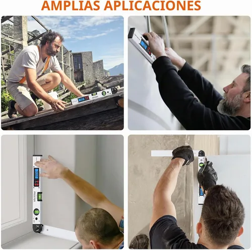 Vista 6 de Proster 0-225° Buscador de Ángulos Digital Transportador - Reglas de Ángulo de Aluminio 225° 40 cm Pantalla LCD Retroiluminada con Horizontal
