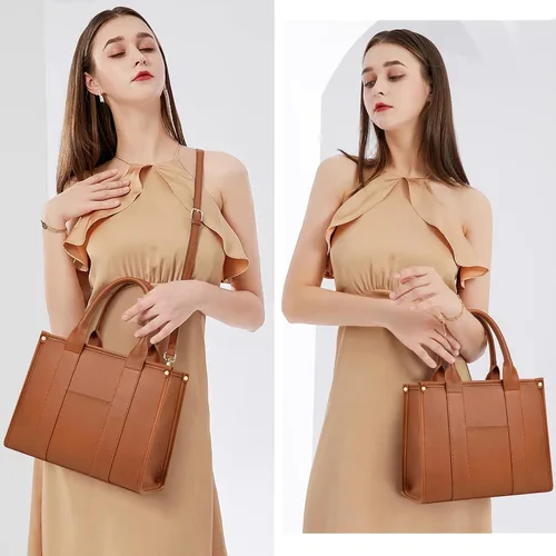 Vista 2 de The Tote Bag - Bolso cruzado para mujer, bolso de hombro, bolsos de mano de piel sintética con asa superior con cremallera
