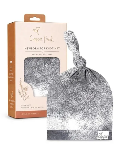 Vista 102 de Gorro de bebé con nudo superior elástico suave "Fern" por Copper Pearl
