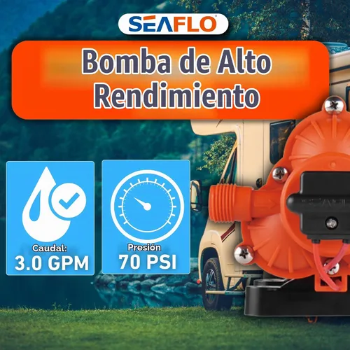 Vista 6 de SEAFLO Kit de bomba de lavado de cubierta de lavado serie 33 – 12 V CC, 3.0 GPM, 70 PSI, interruptor de presión resistente, para aplicaciones de RV