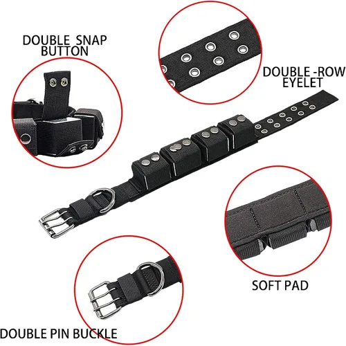 Vista 2 de Collar táctico con peso para perro, collar de entrenamiento ajustable con pesas libres, collar de nailon acolchado suave con hebilla de metal