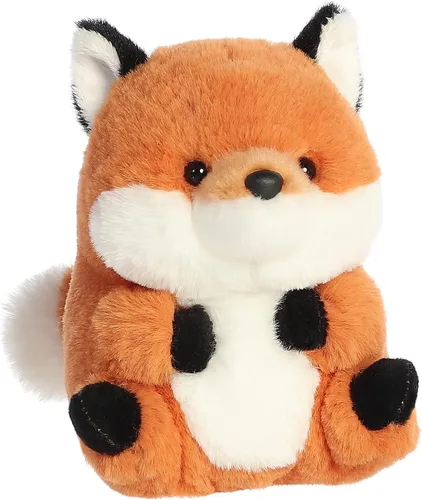 Vista 2 de Aurora® Round Rolly Pet™ Finley Fox™ - Adorable compañero - Diversión sobre la marcha, naranja, 5 pulgadas