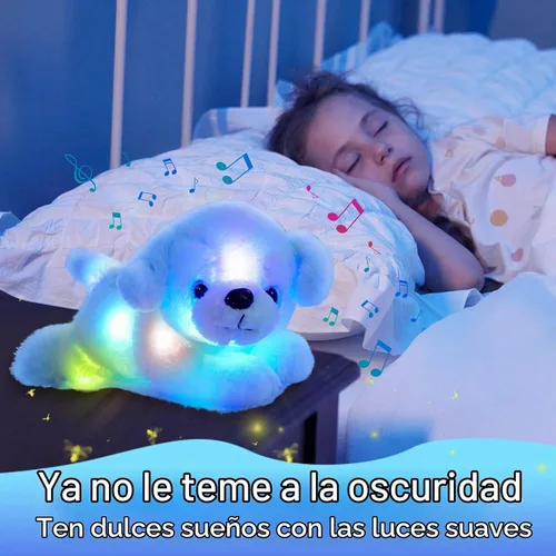 Vista 5 de Glow Guards - Cachorro de peluche azul, de 15 pulgadas, musical, suave, con luces ledes nocturnas, para Navidad, Día del Niño y cumpleaños.