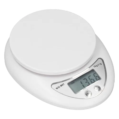 Vista 2 de Báscula digital de cocina con pantalla LCD digital, básculas de alimentos, peso digital, gramos, onzas y libras, con baterías de 0.04 oz, incluidas
