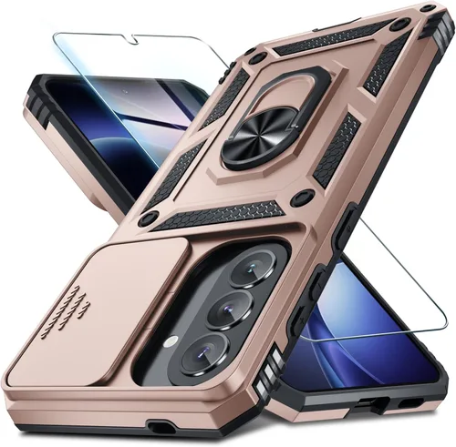 Vista 28 de Janmitta Funda compatible con Samsung Galaxy A16 5G/4G con Cubierta Deslizante Integrada para Lente de Cámara + Protector de Pantalla + Soporte