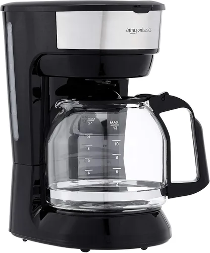Vista 8 de Amazon Basics Cafetera de goteo de 5 tazas, cafetera con jarra de café de vidrio (0.8 Qt), apagado automático, pausa automática, cesta de filtro